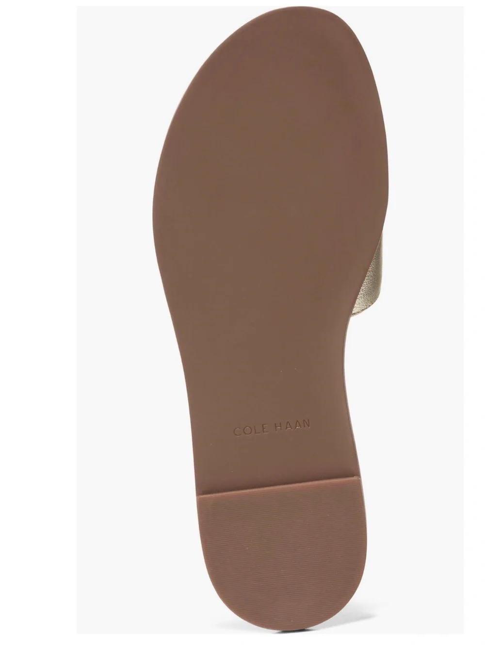 NEW IN BOX COLE HAAN FLYNN LEATHER GOLD LOGO SLIDE SANDAL SIZE 9B